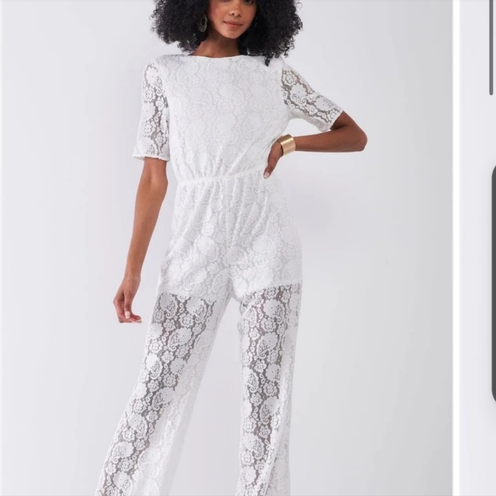 Elegant White Lace Jumpsuit